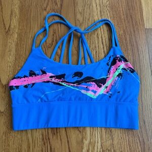 Slunks blue and pink athletic beach sports bra Medium